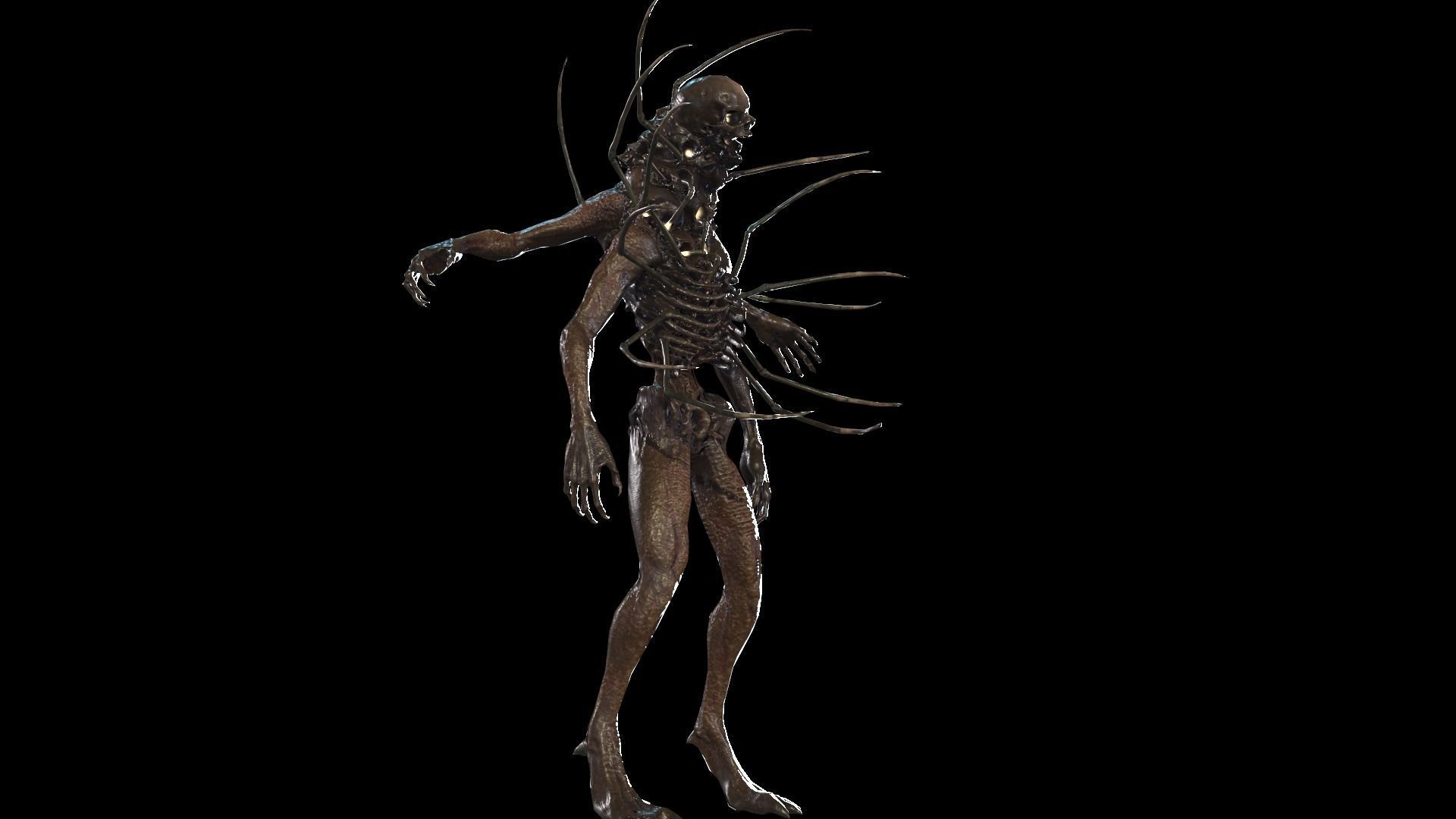 NecroMutant2 humanoid creature Low-poly 3D model_12