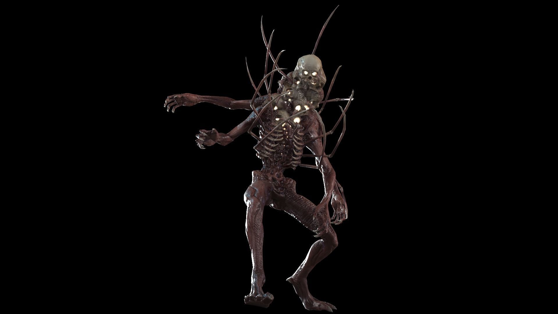 NecroMutant2 humanoid creature Low-poly 3D model_14