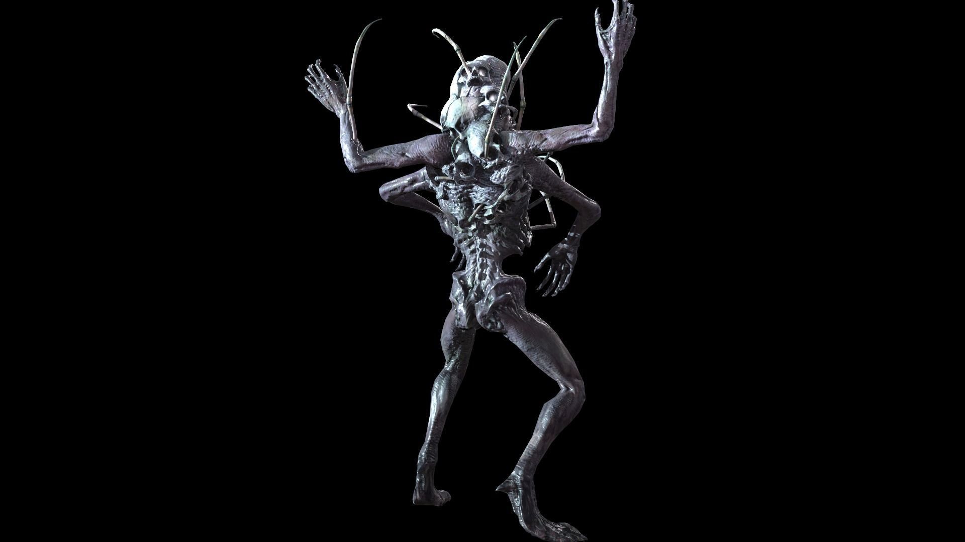 NecroMutant2 humanoid creature Low-poly 3D model_33
