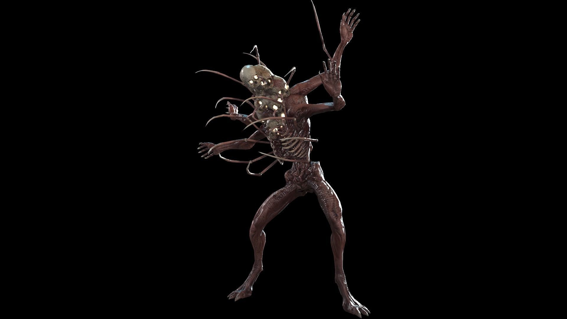 NecroMutant2 humanoid creature Low-poly 3D model_21