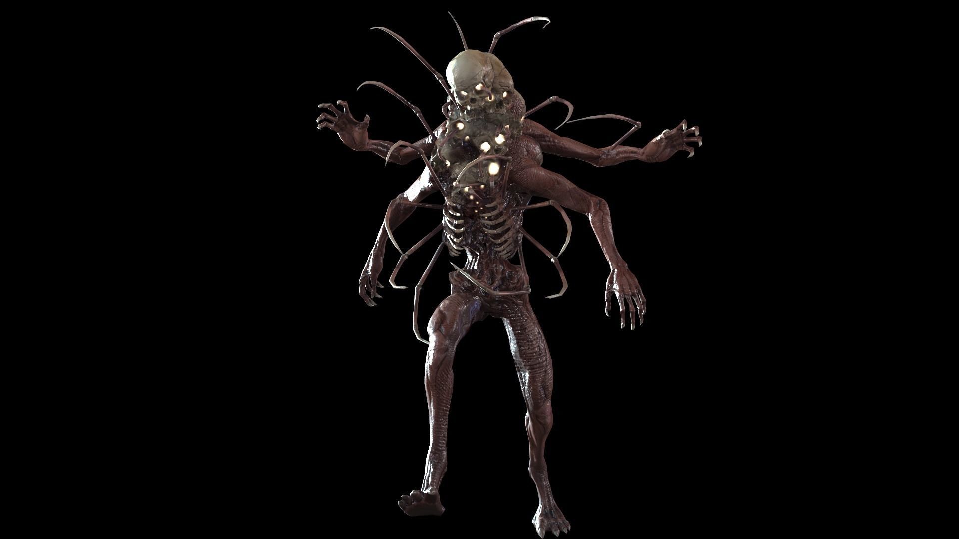 NecroMutant2 humanoid creature Low-poly 3D model_20