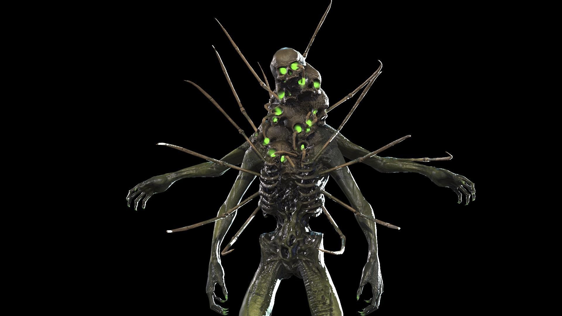 NecroMutant2 humanoid creature Low-poly 3D model_11