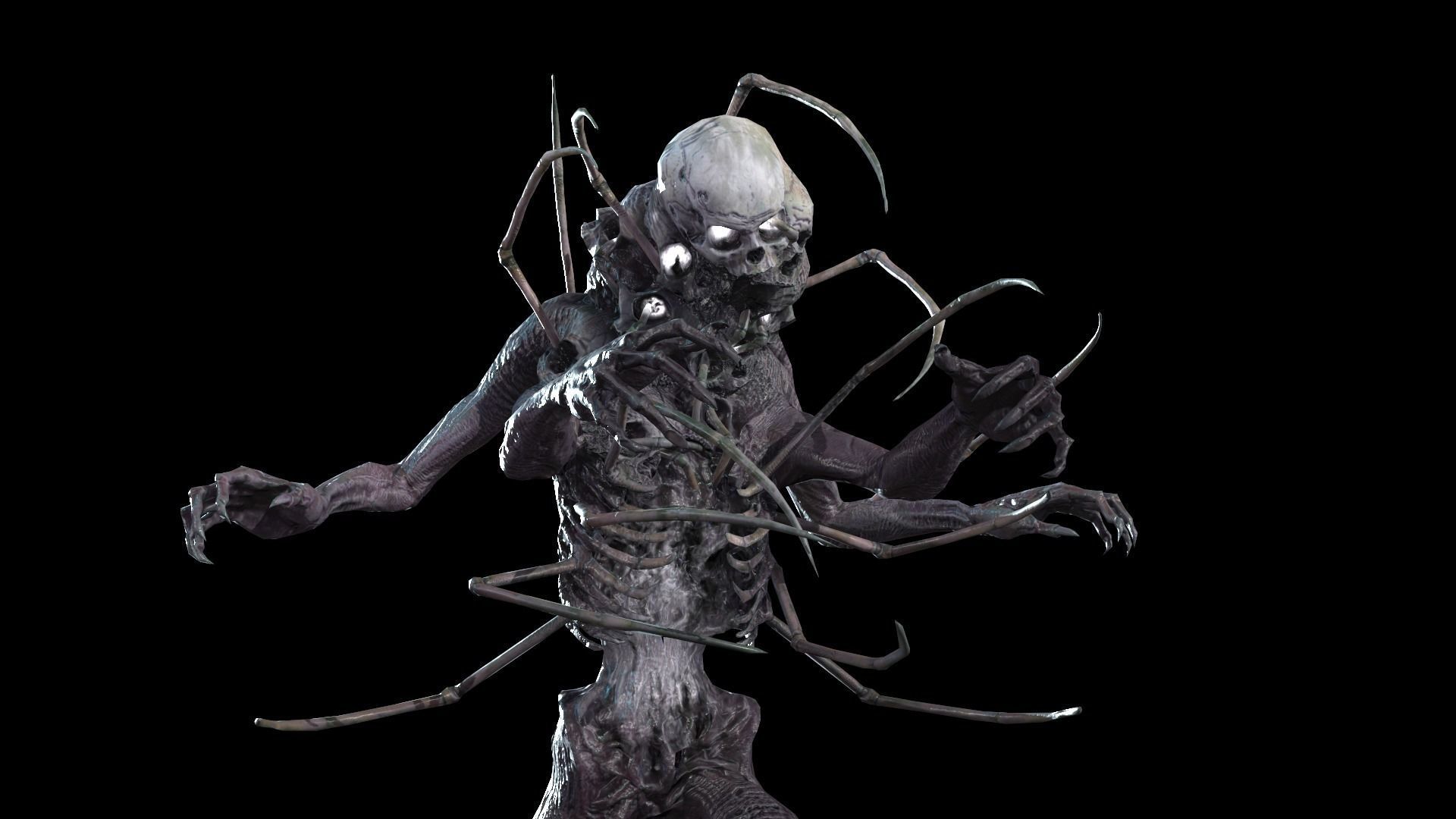 NecroMutant2 humanoid creature Low-poly 3D model_2