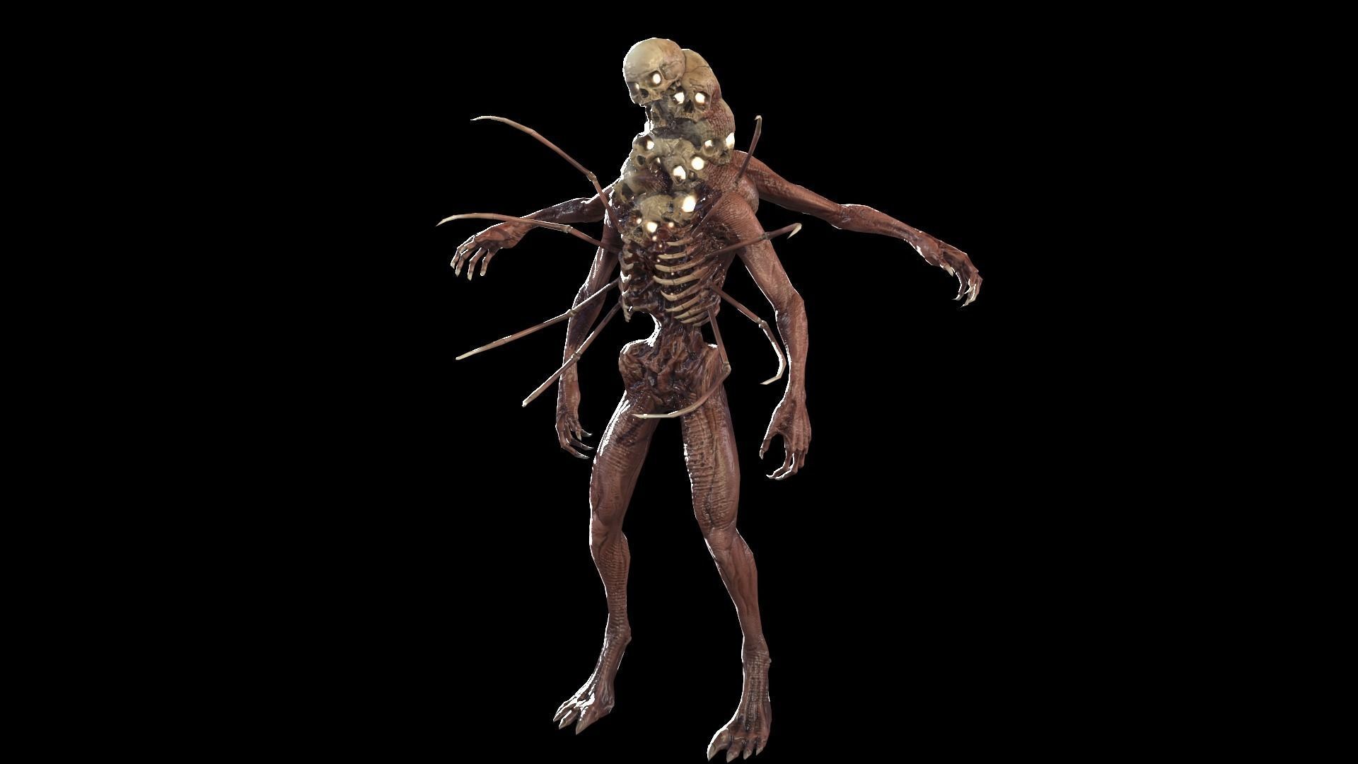 NecroMutant2 humanoid creature Low-poly 3D model_13