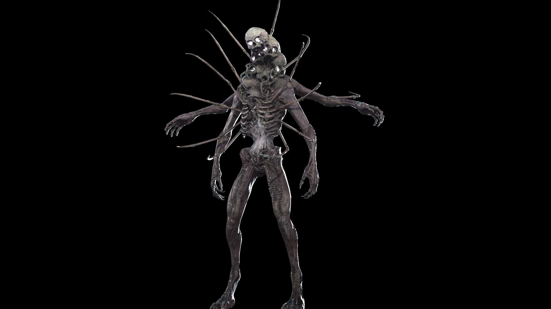 NecroMutant2 humanoid creature Low-poly 3D model_19