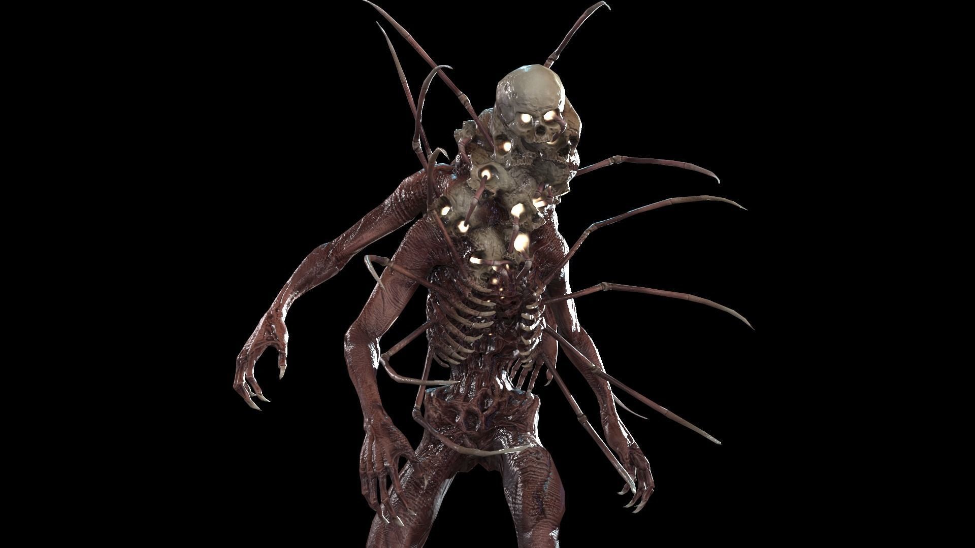 NecroMutant2 humanoid creature Low-poly 3D model_25