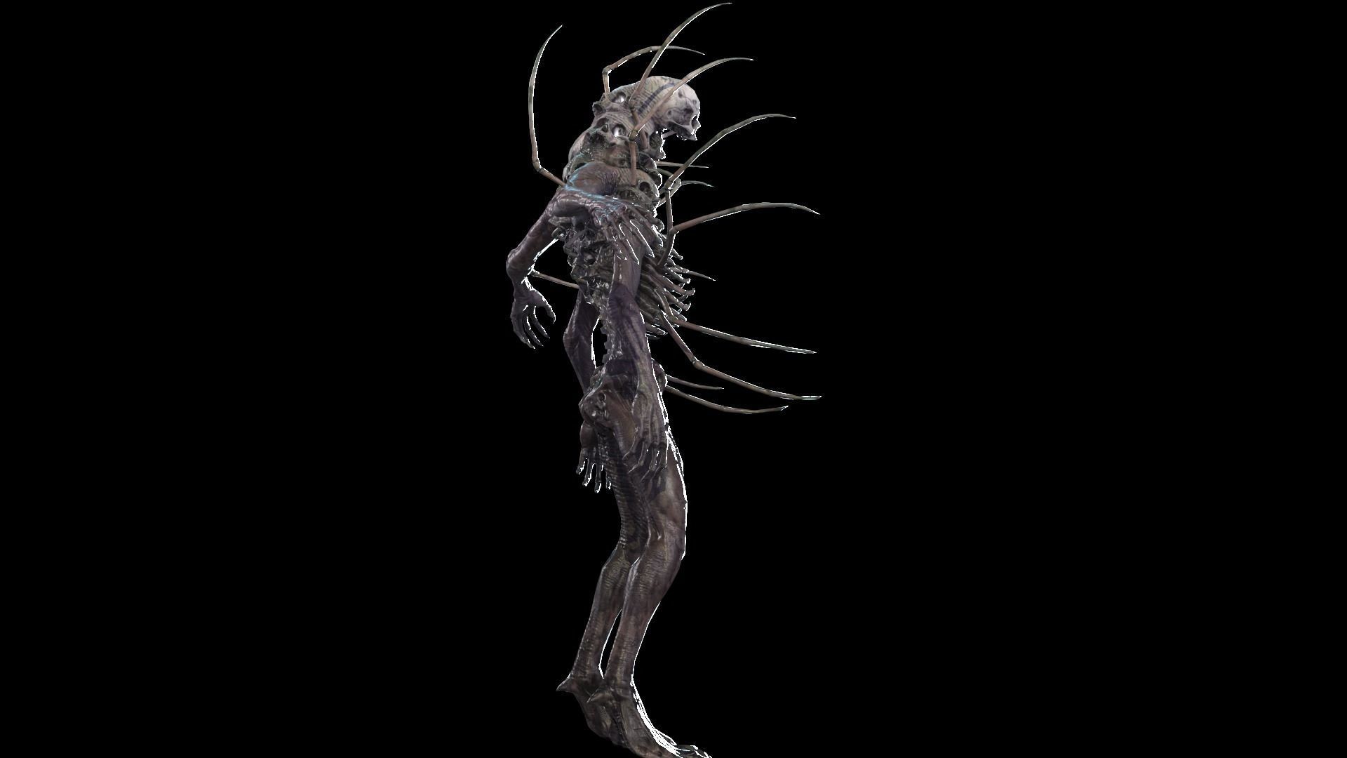 NecroMutant2 humanoid creature Low-poly 3D model_5
