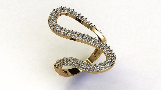 Curled ring  stl file 3D print model