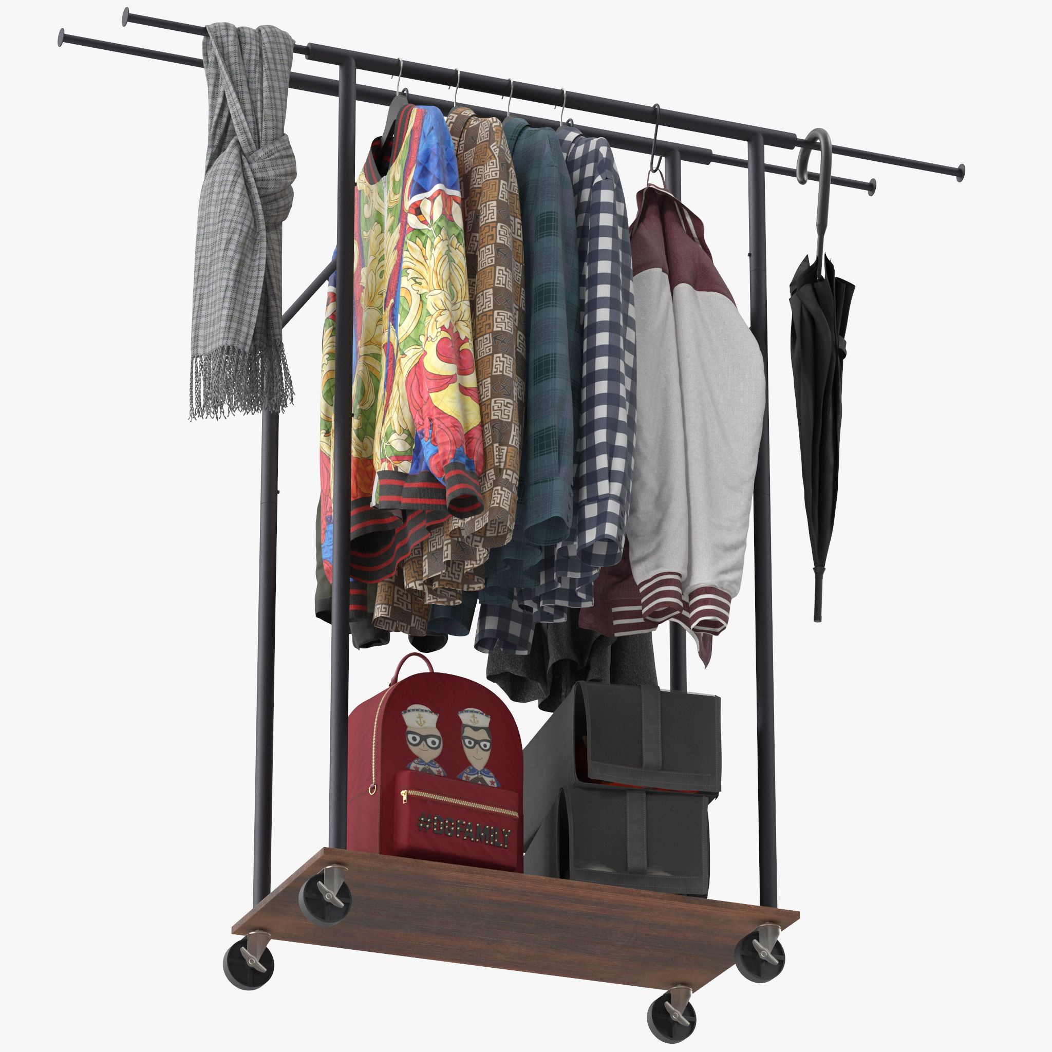 Rolanstar Clothing Garment Rack 3D model_11