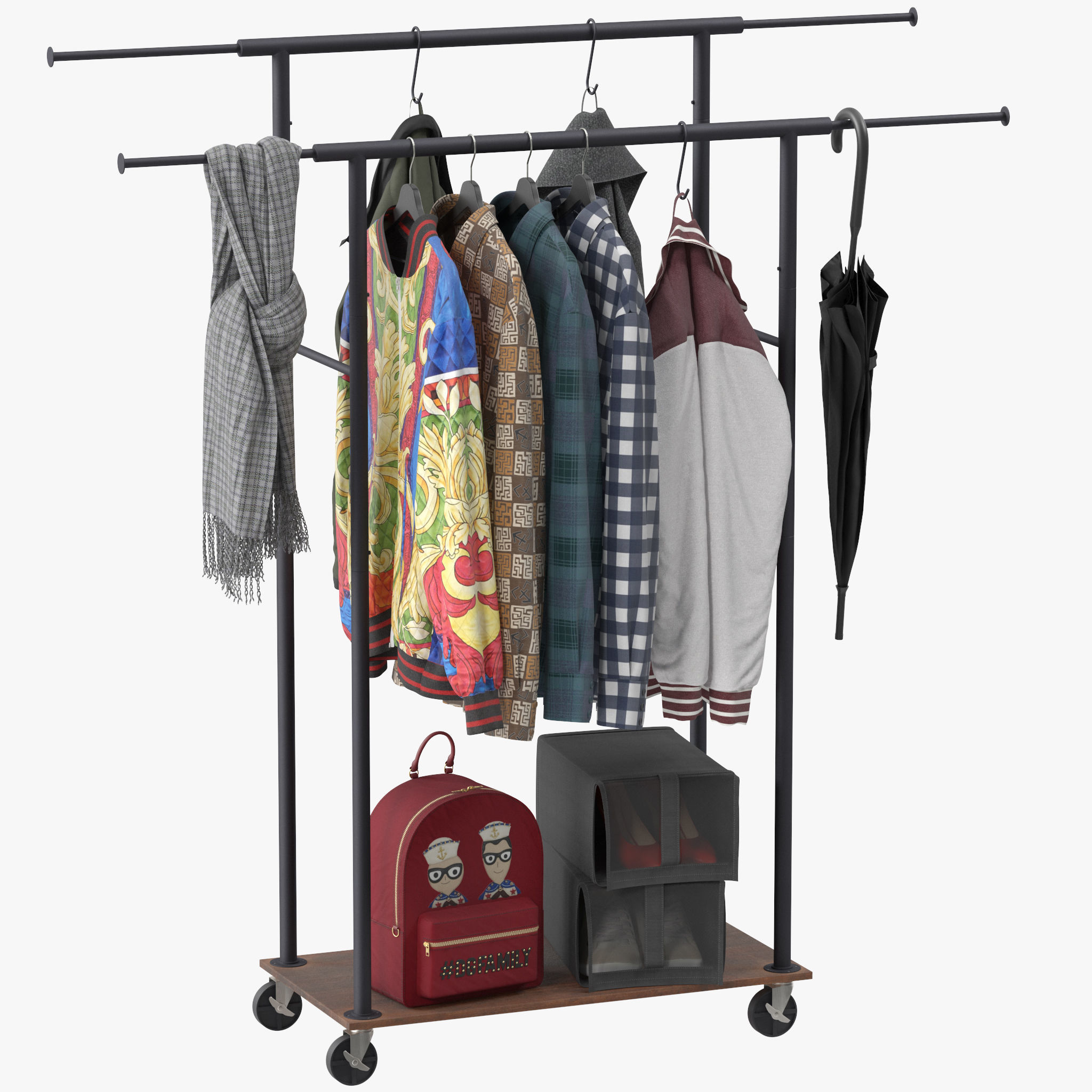Rolanstar Clothing Garment Rack 3D model_5