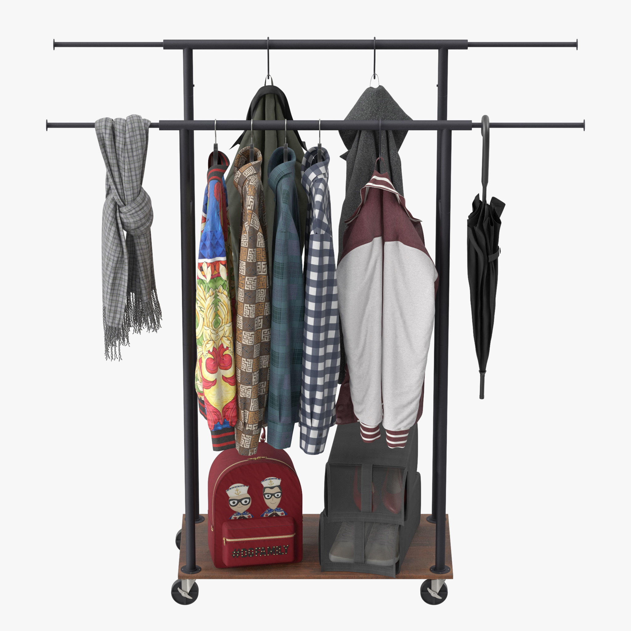 Rolanstar Clothing Garment Rack 3D model_8
