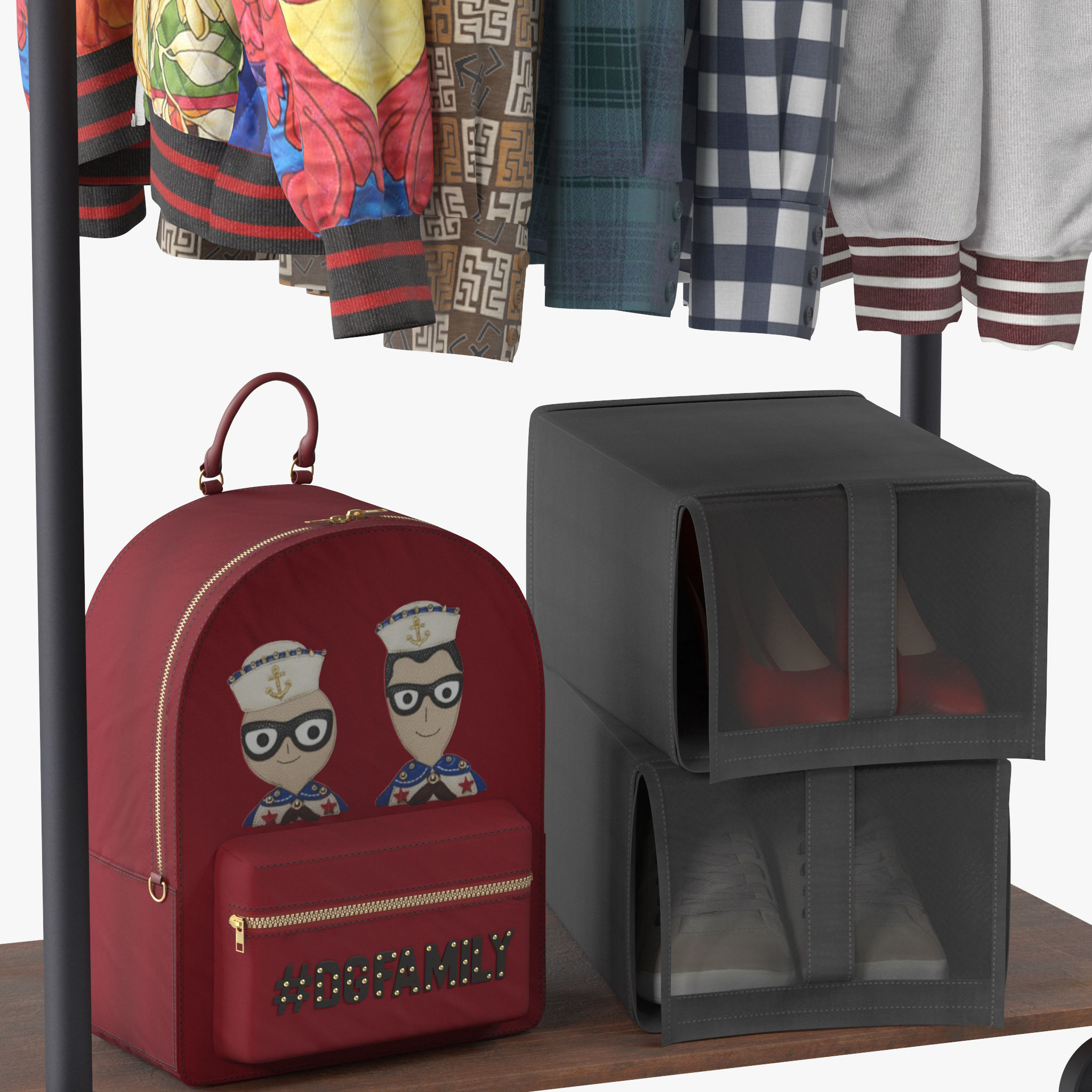 Rolanstar Clothing Garment Rack 3D model_2