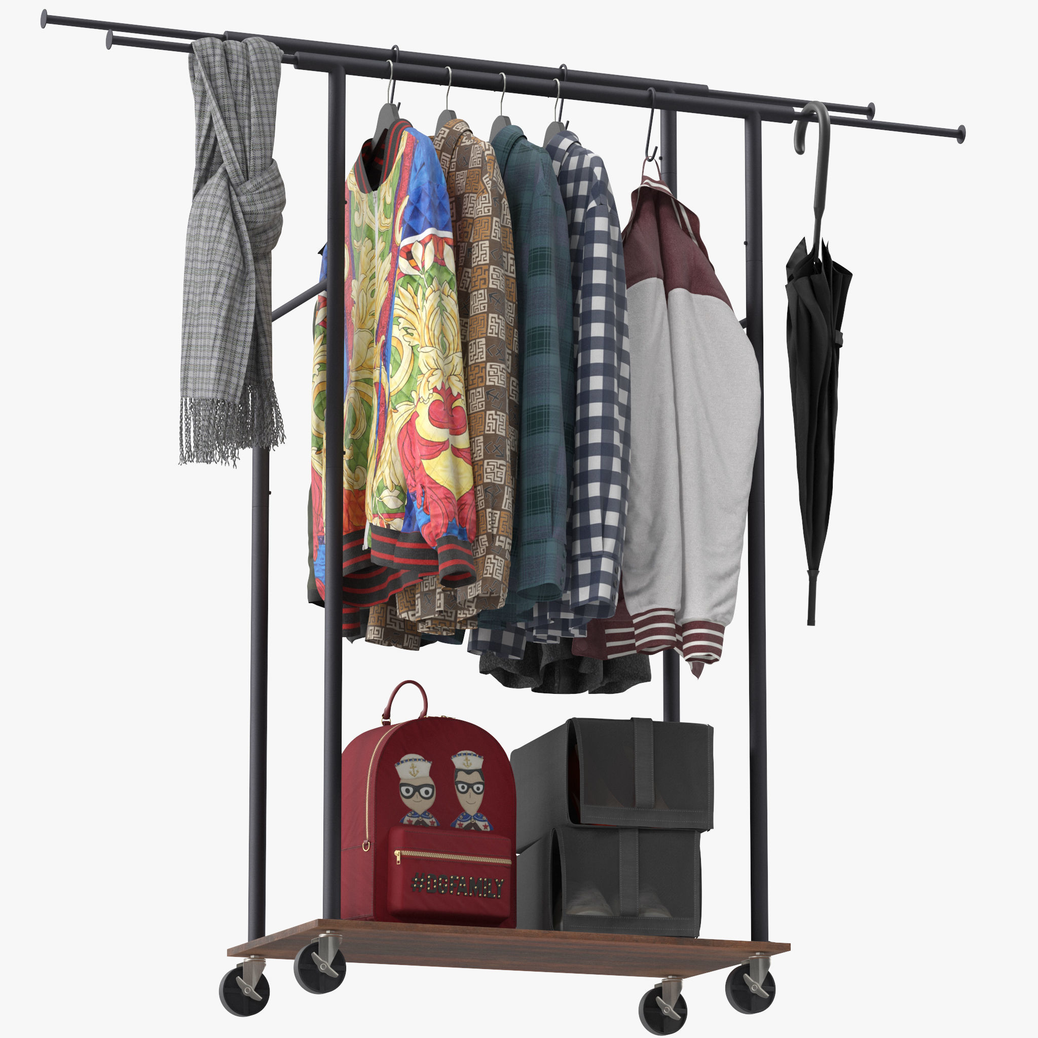 Rolanstar Clothing Garment Rack 3D model_10