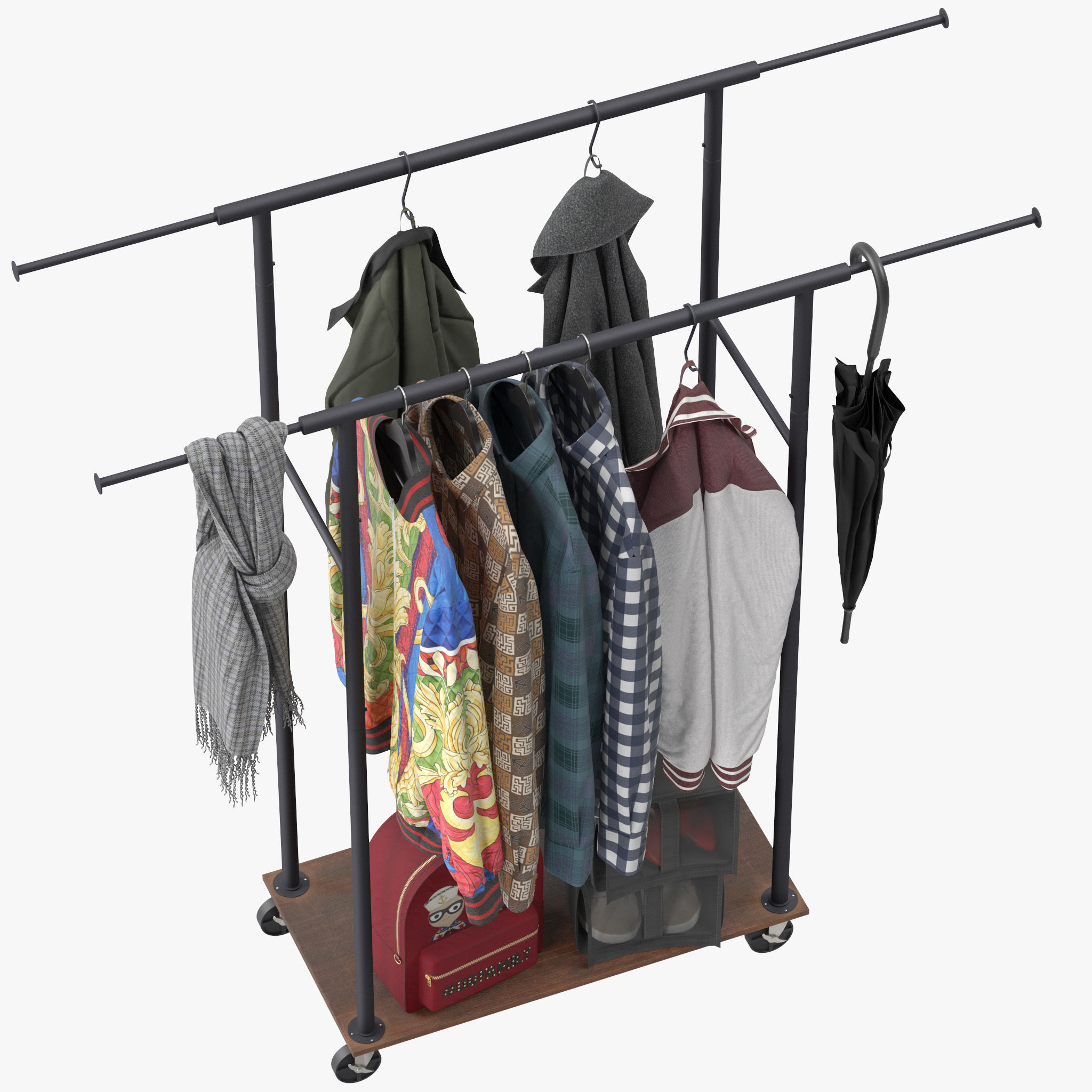 Rolanstar Clothing Garment Rack 3D model_9