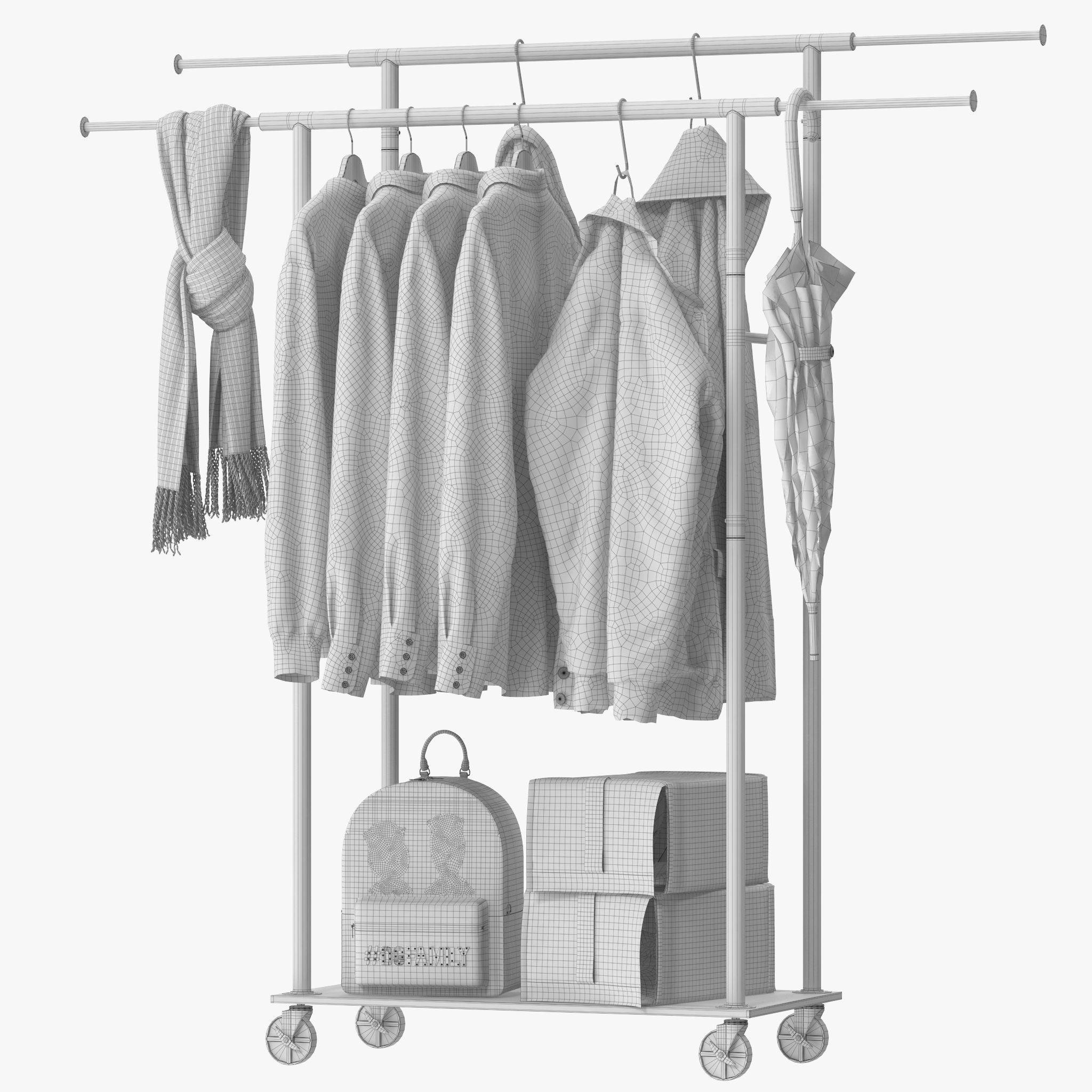 Rolanstar Clothing Garment Rack 3D model_14