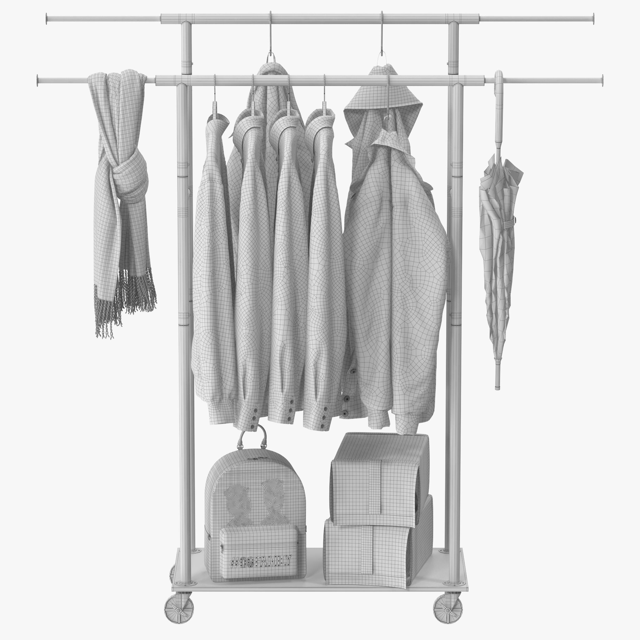 Rolanstar Clothing Garment Rack 3D model_15