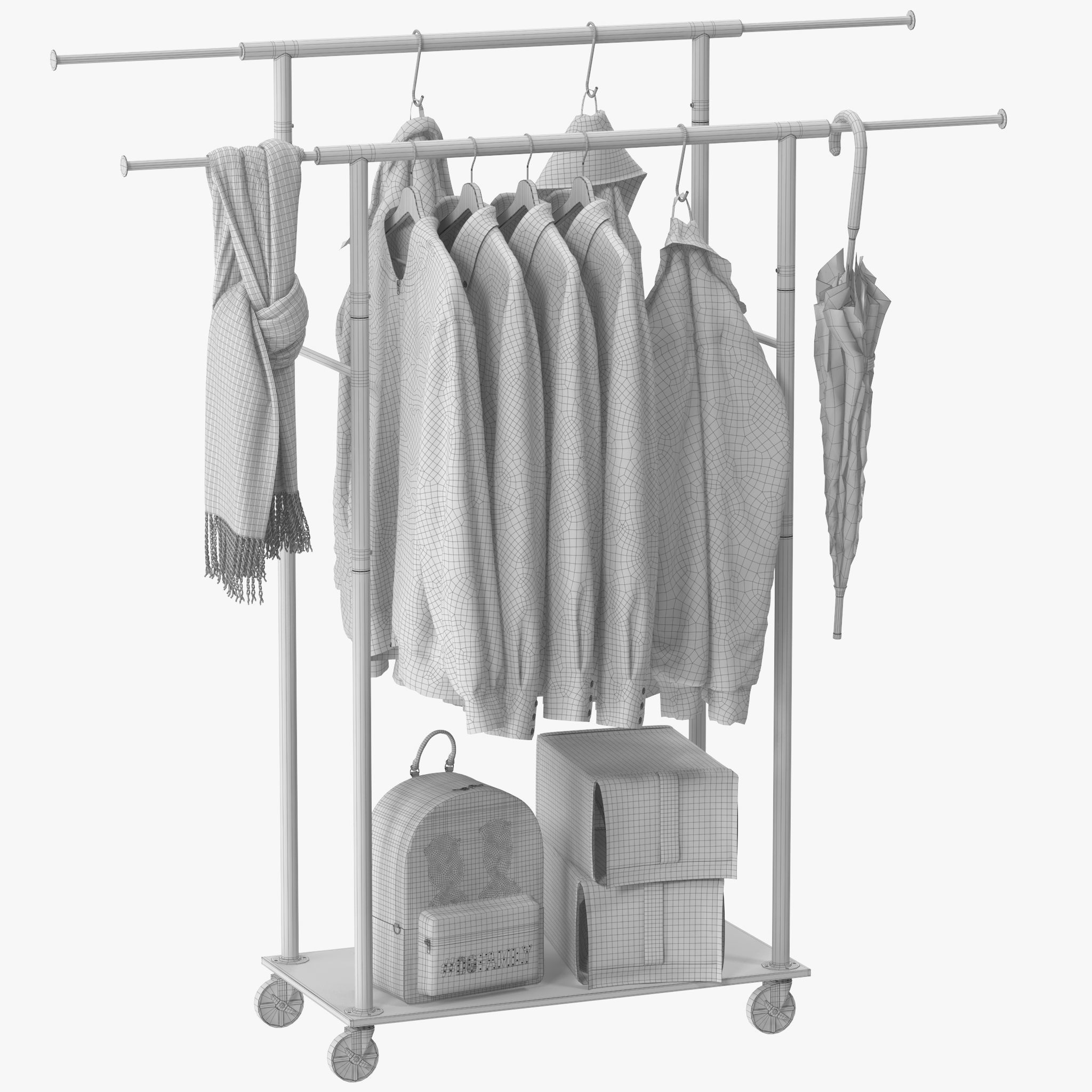 Rolanstar Clothing Garment Rack 3D model_13