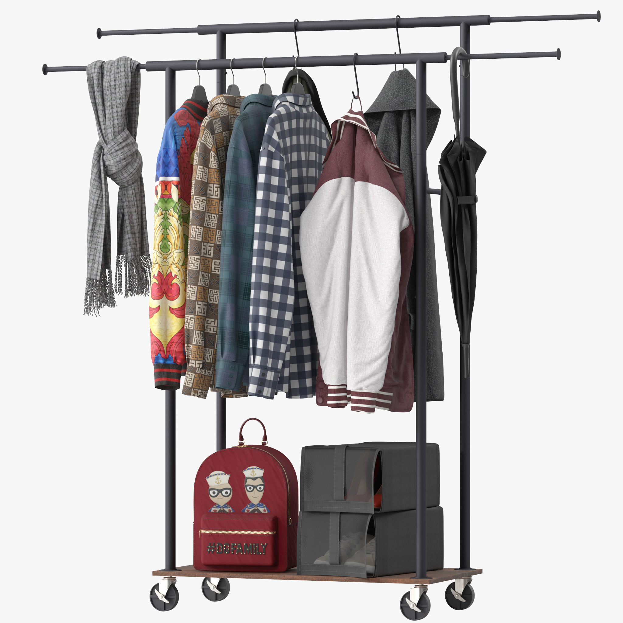 Rolanstar Clothing Garment Rack 3D model_4