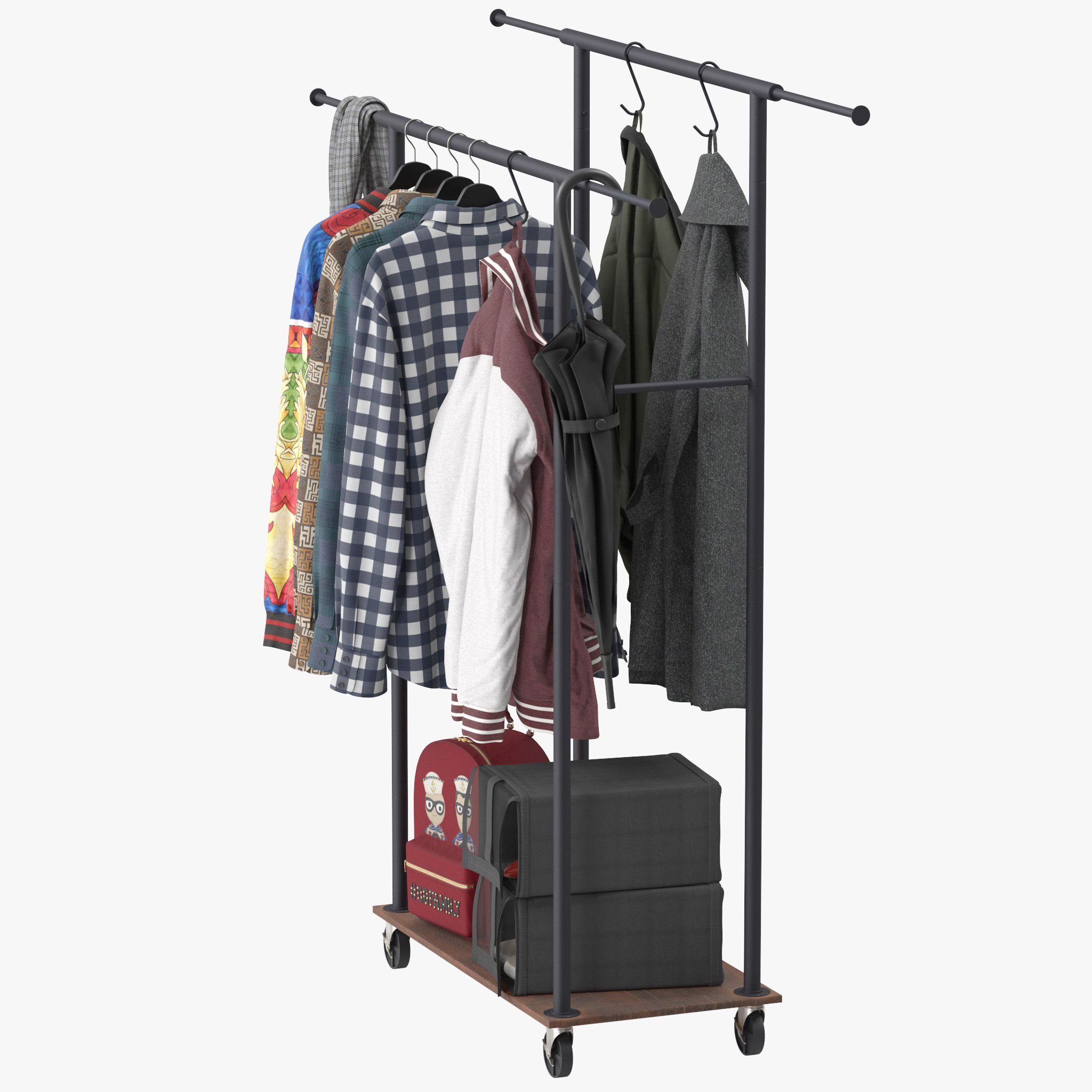 Rolanstar Clothing Garment Rack 3D model_7