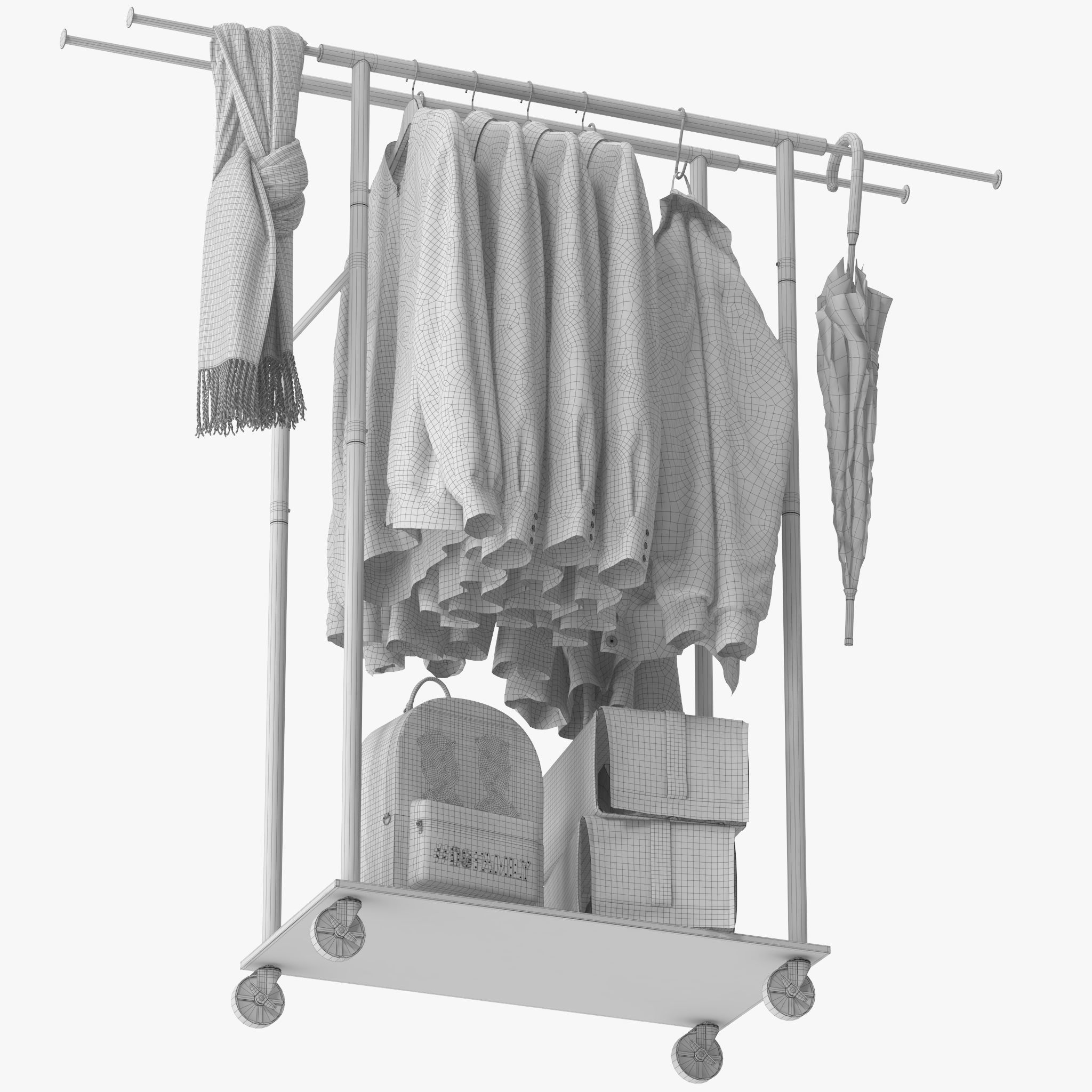 Rolanstar Clothing Garment Rack 3D model_12