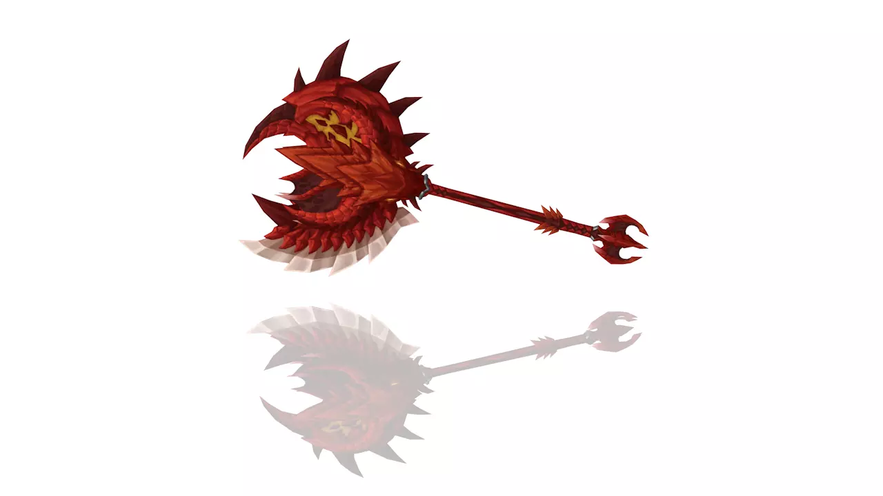 Dragon Scales Axe Low-poly 3D model_0