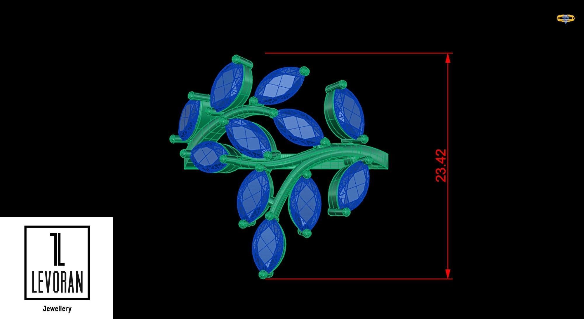 Marquise ring  stl file 3D print model_4