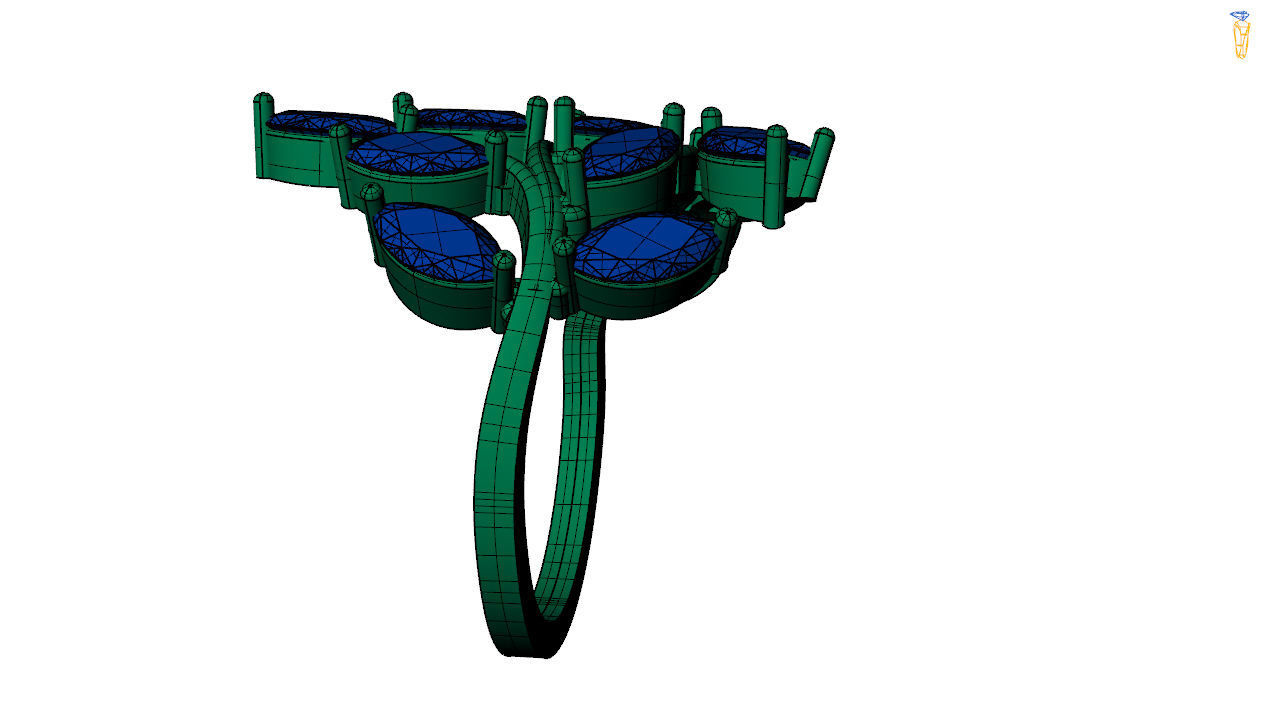 Marquise ring  stl file 3D print model_13