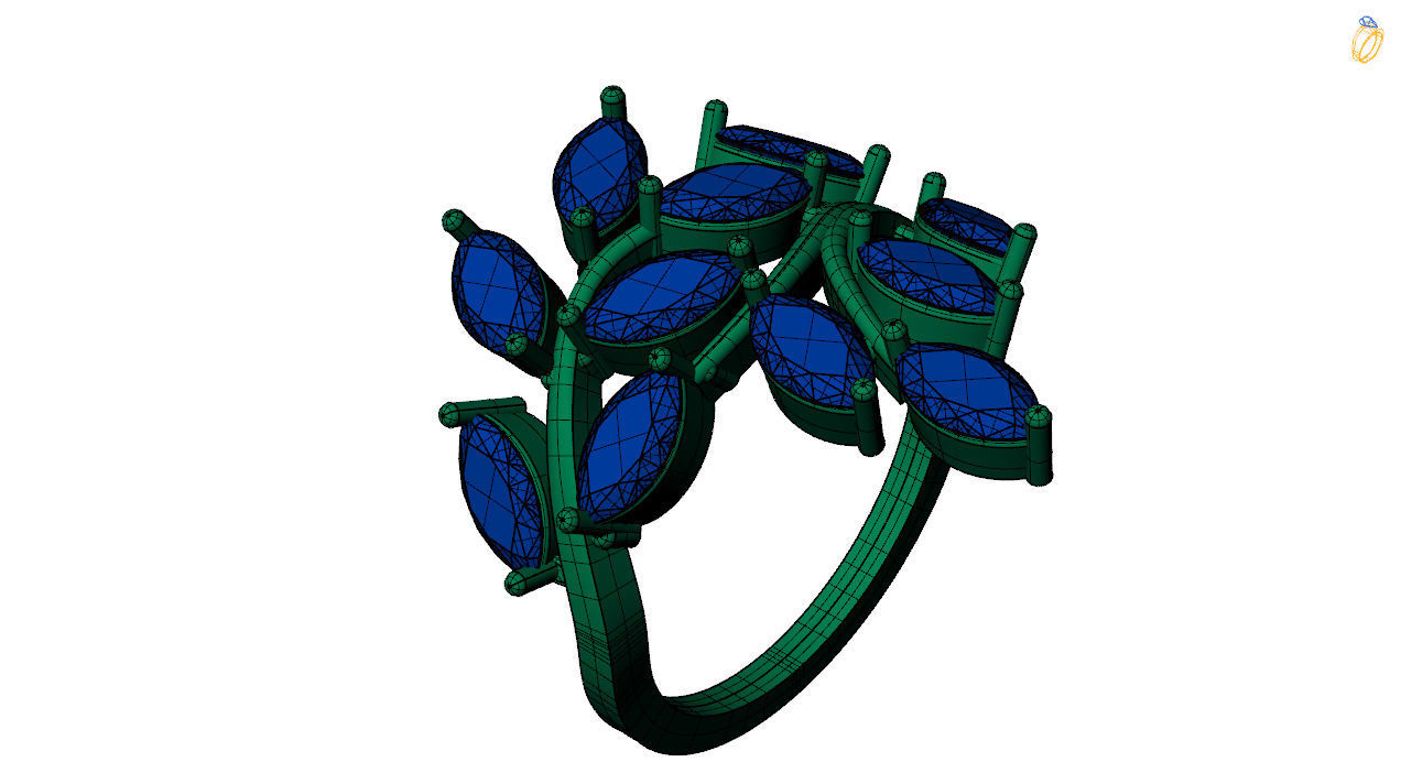 Marquise ring  stl file 3D print model_19