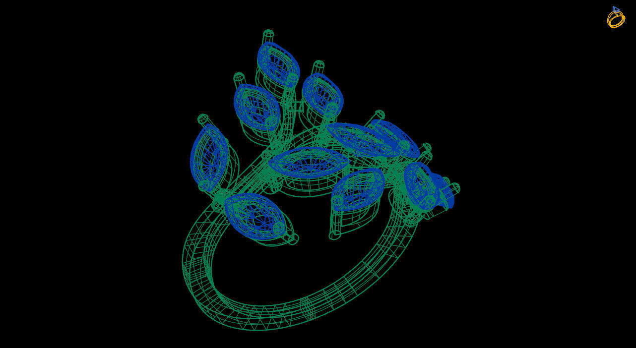 Marquise ring  stl file 3D print model_9