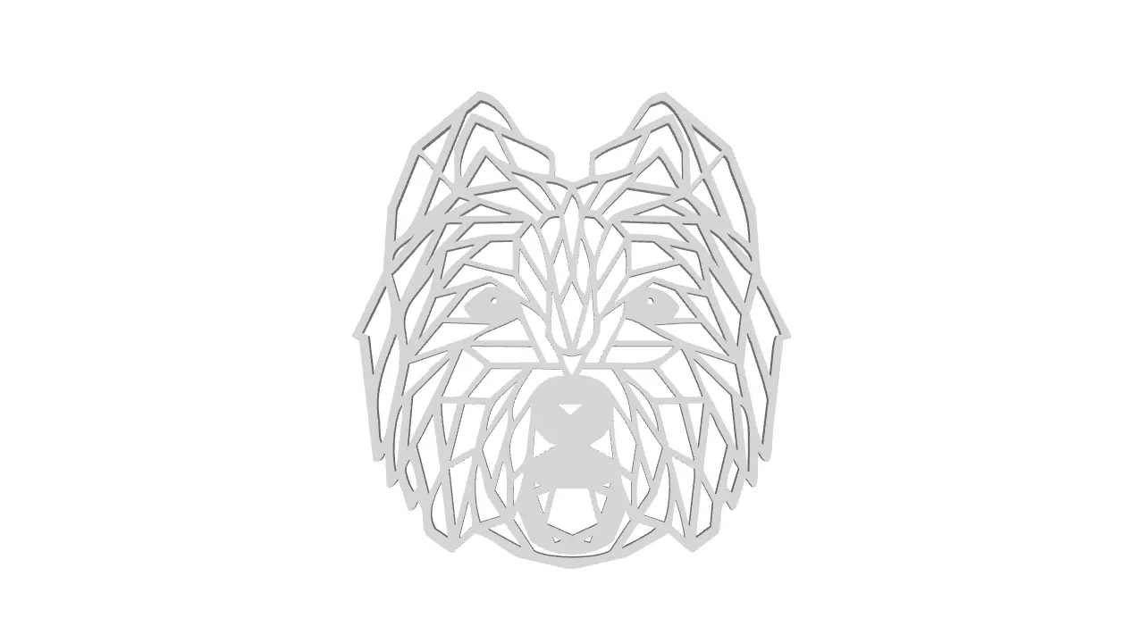 Boomer Dog cutout chain necklace 3D print model_0