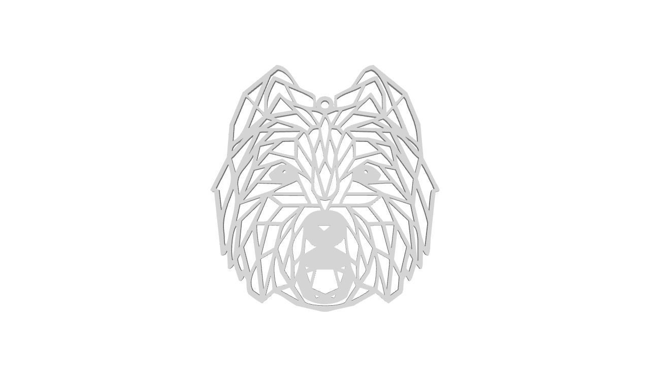 Boomer Dog cutout chain necklace 3D print model_1