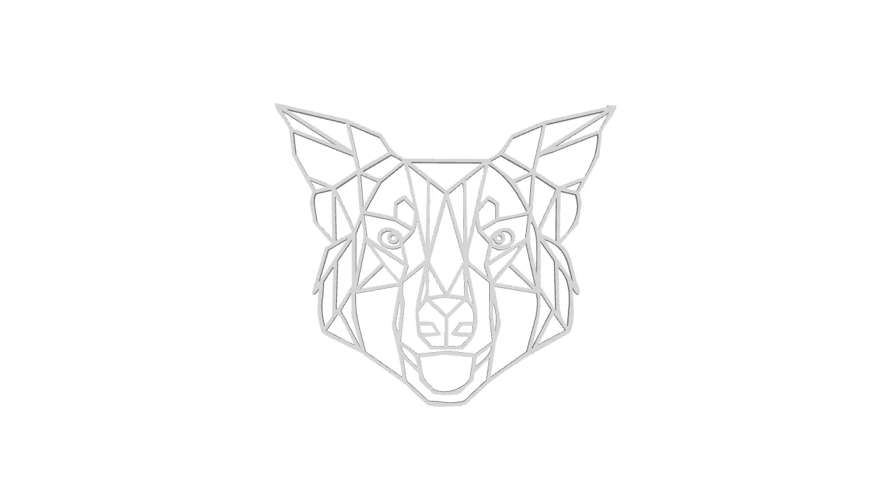 Bordercollie Dog cutout chain necklace 3D print model_0