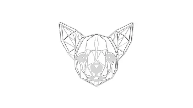 Chihuahua Dog cutout chain necklace 3D print model