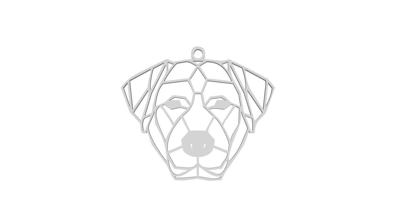 Labrador Dog cutout chain necklace 3D print model 3D print model_1