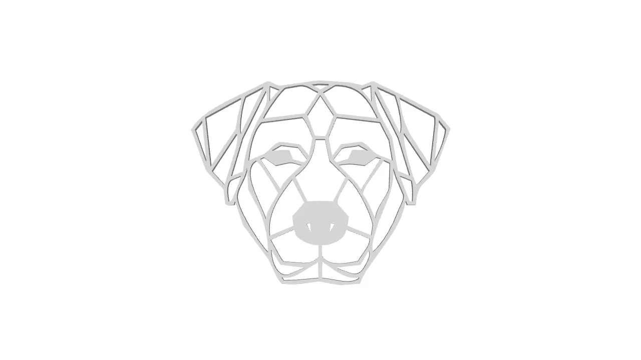 Labrador Dog cutout chain necklace 3D print model 3D print model_0