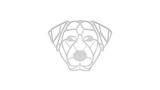Labrador Dog cutout chain necklace 3D print model 3D print model