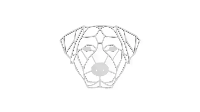 Labrador Dog cutout chain necklace 3D print model