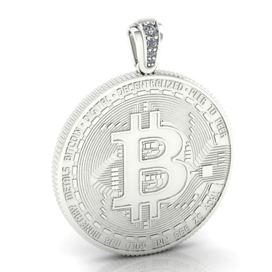 Bitcoin Gold Coin Pendant 3D print model_6