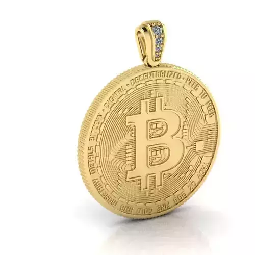 Bitcoin Gold Coin Pendant 3D print model
