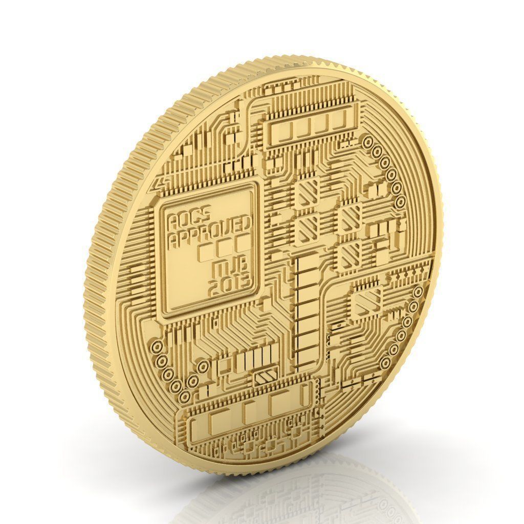 Bitcoin Gold Coin Pendant 3D print model_4
