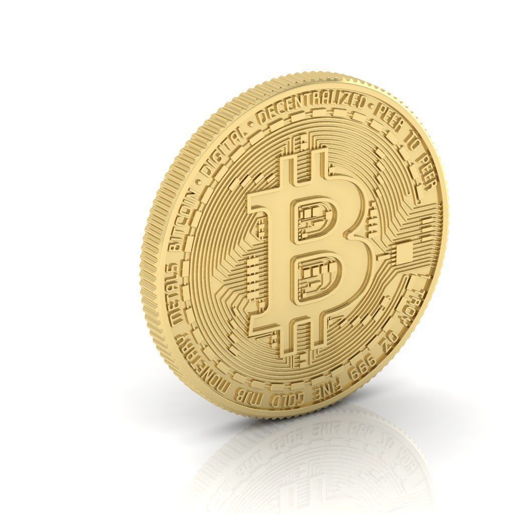 Bitcoin Gold Coin Pendant 3D print model_3