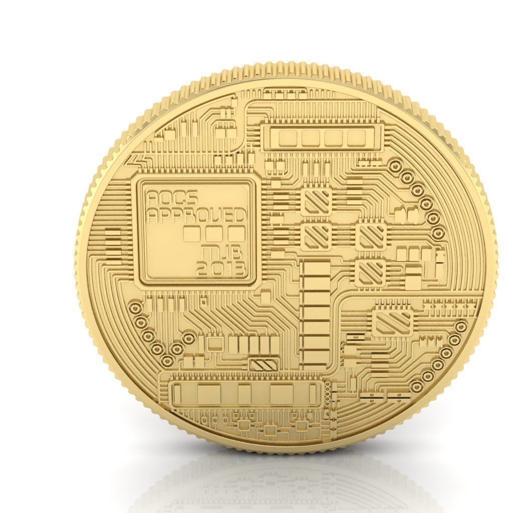 Bitcoin Gold Coin Pendant 3D print model_5
