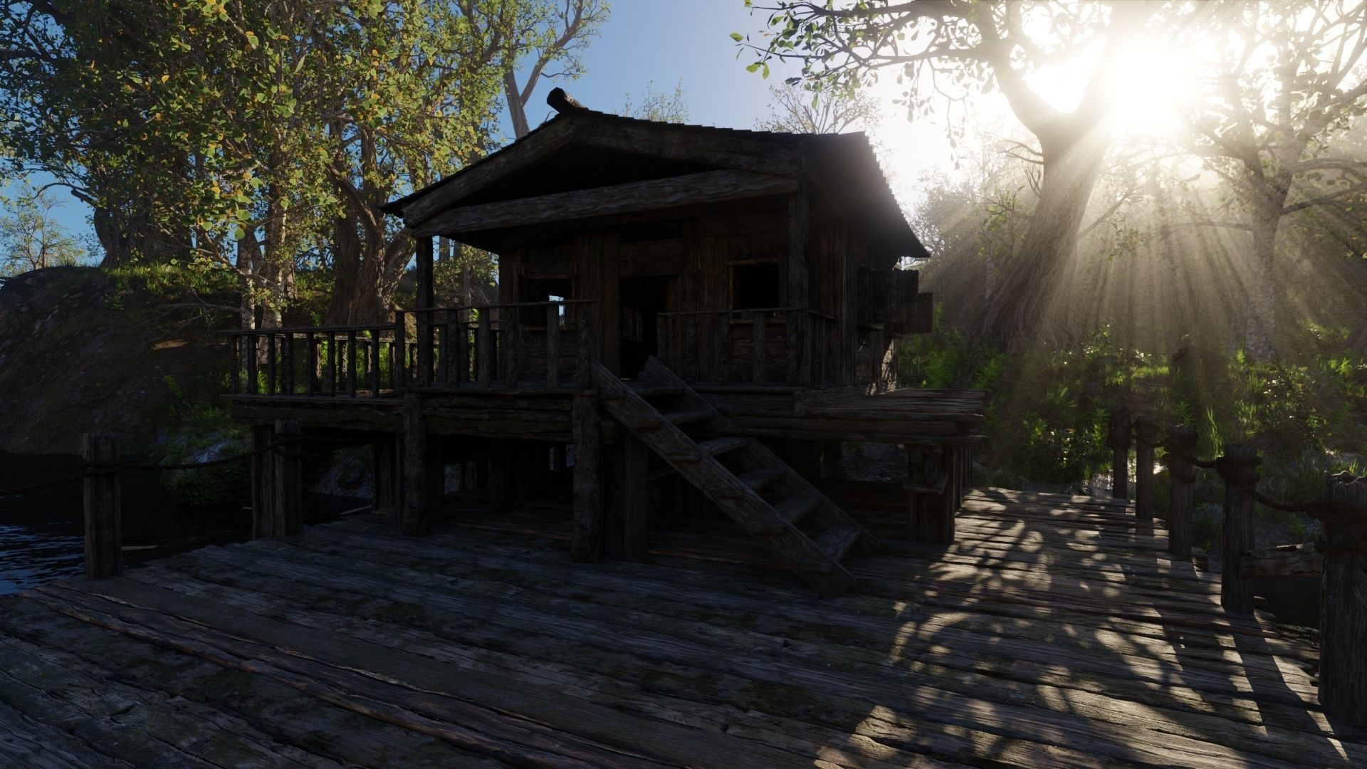 Jungle Dock Scene 3D model_3