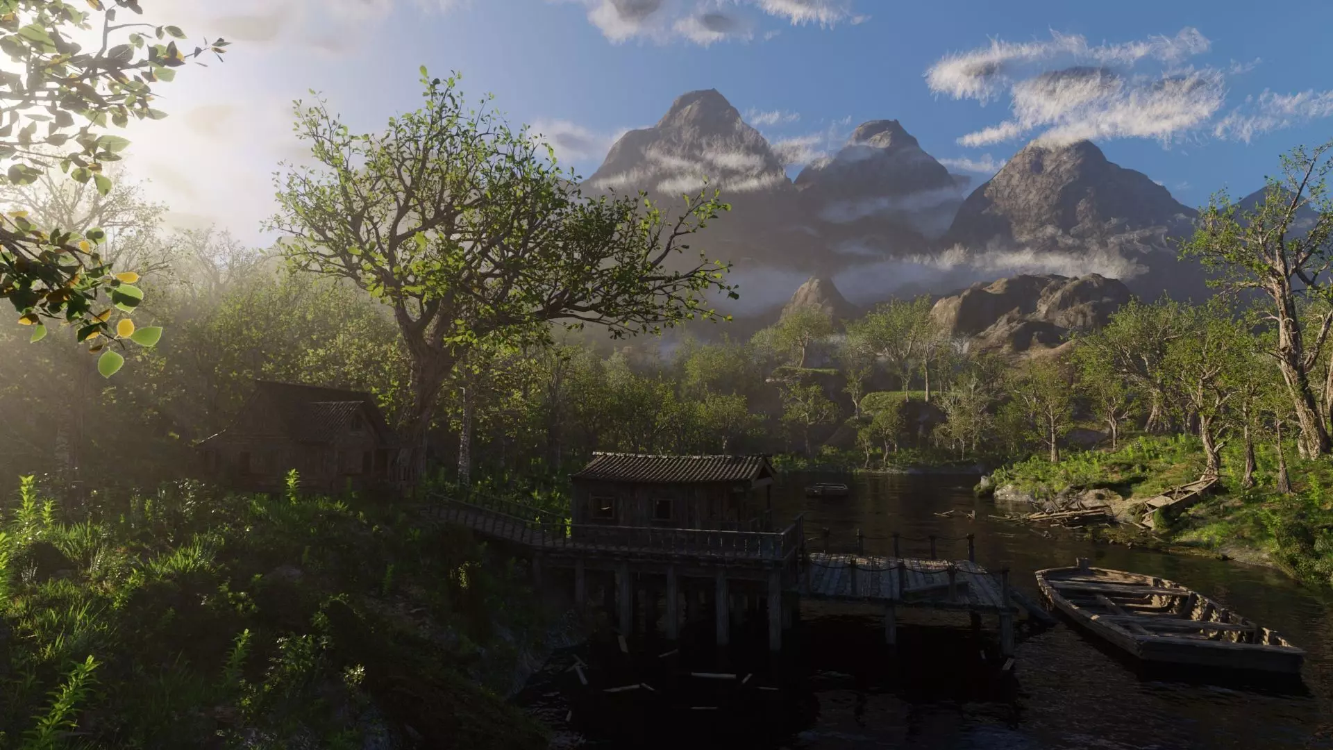 Jungle Dock Scene 3D model_0