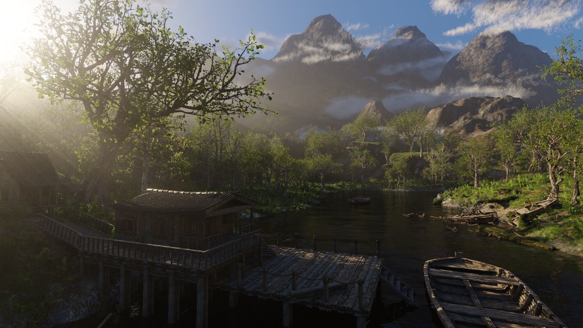 Jungle Dock Scene 3D model_13
