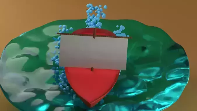 Boat on sea animation
