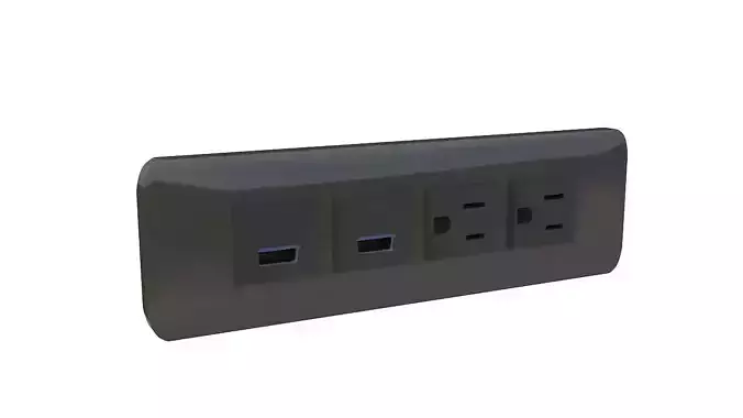 Recessed power socket grommet 3D model