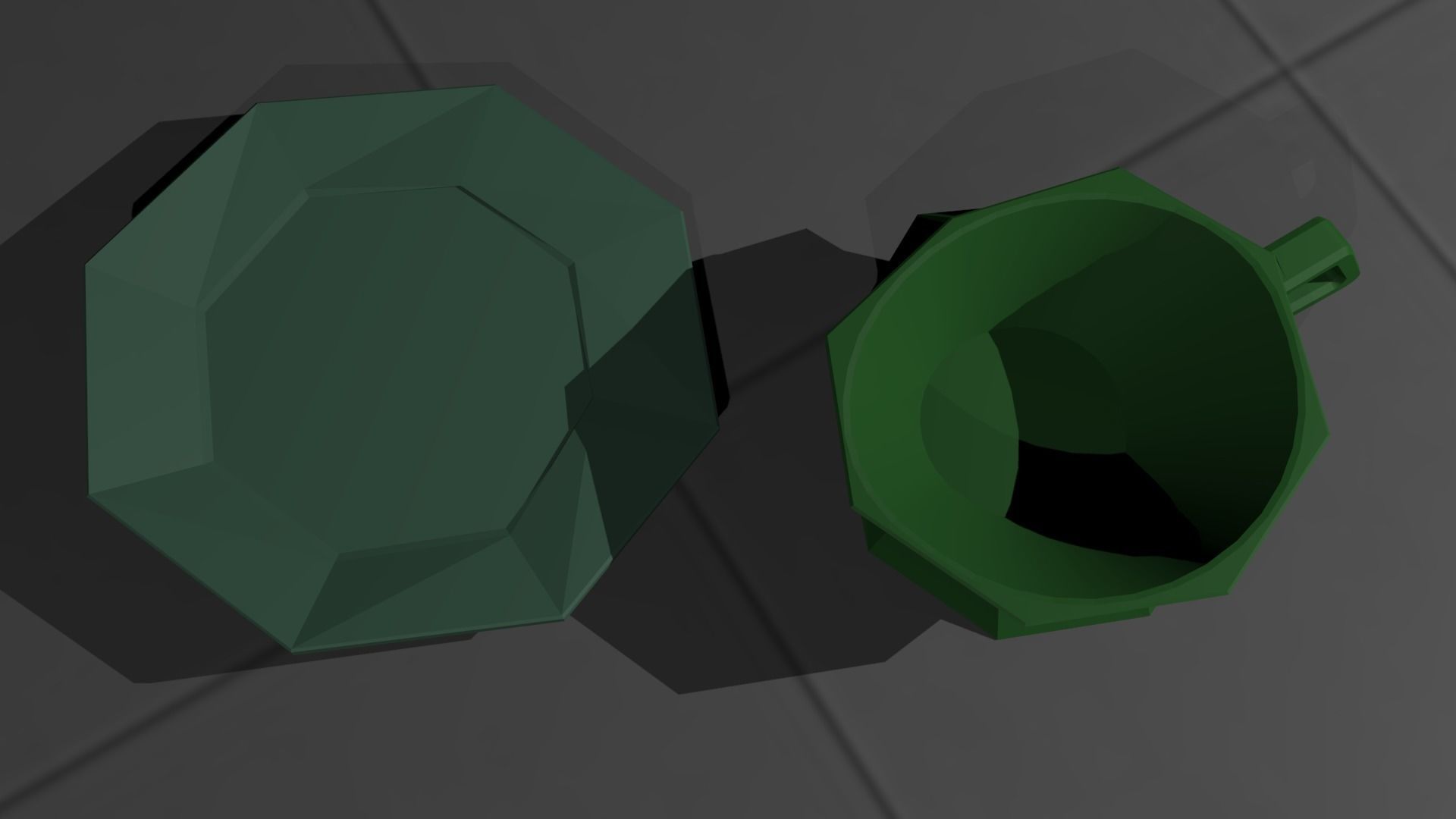 Geometric Teacup and Saucer 3D model_1