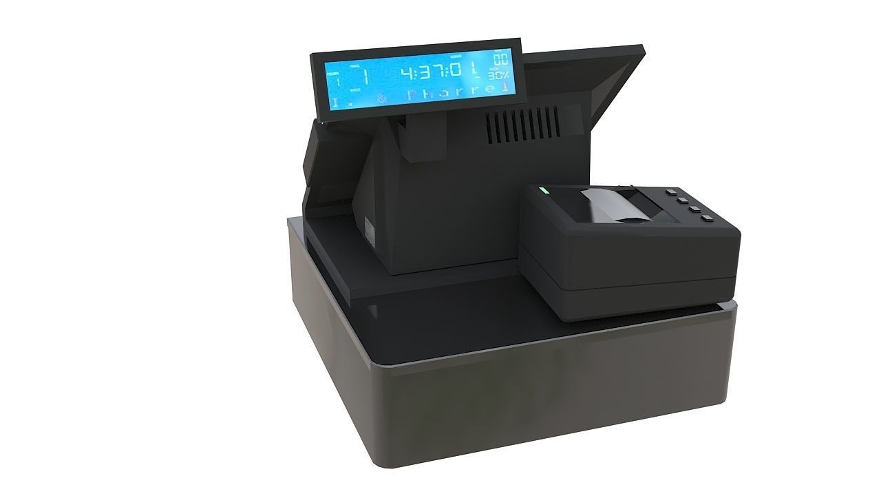 Touch screen point of sale 3D model_1