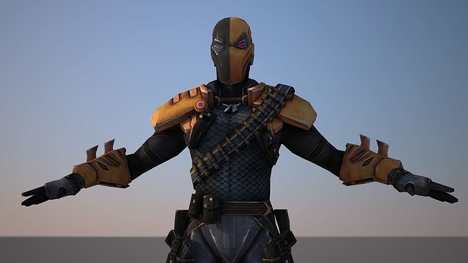 Deathstroke man Low-poly 3D model